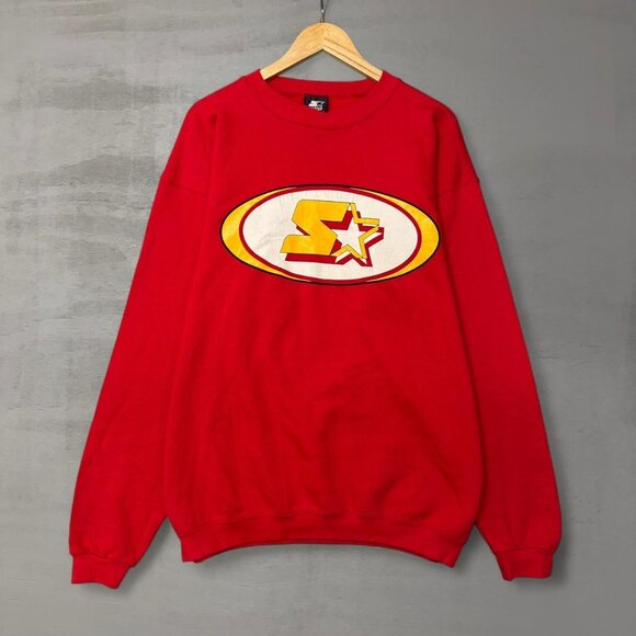 Vintage Kansas City Chiefs Starter Red 90s Crewneck Sweatshirt XL - Picture 1 of 7